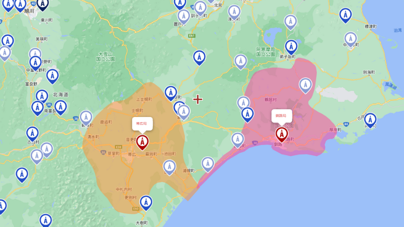 帯広・釧路周辺の地デジの電波