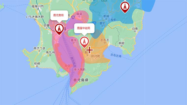 鹿児島県の地デジの電波