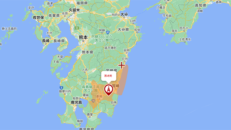 宮崎県の地デジの電波