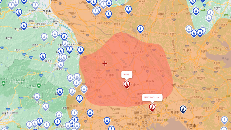 埼玉県の地デジの電波