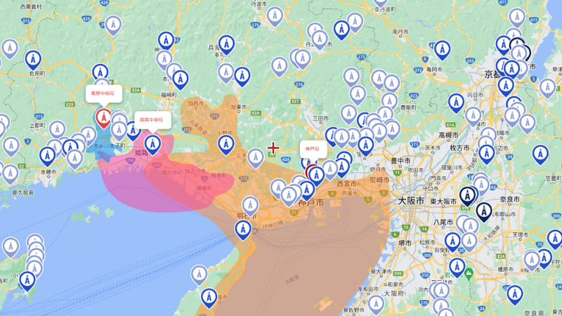 兵庫県の地デジの電波