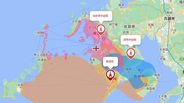 長崎県の地デジの電波