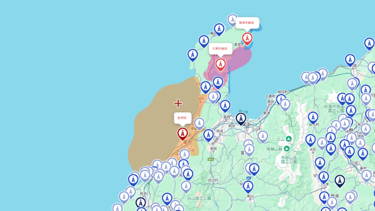 石川県の地デジの電波